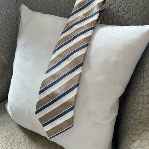 Striped Tan and Blue Men's Tie